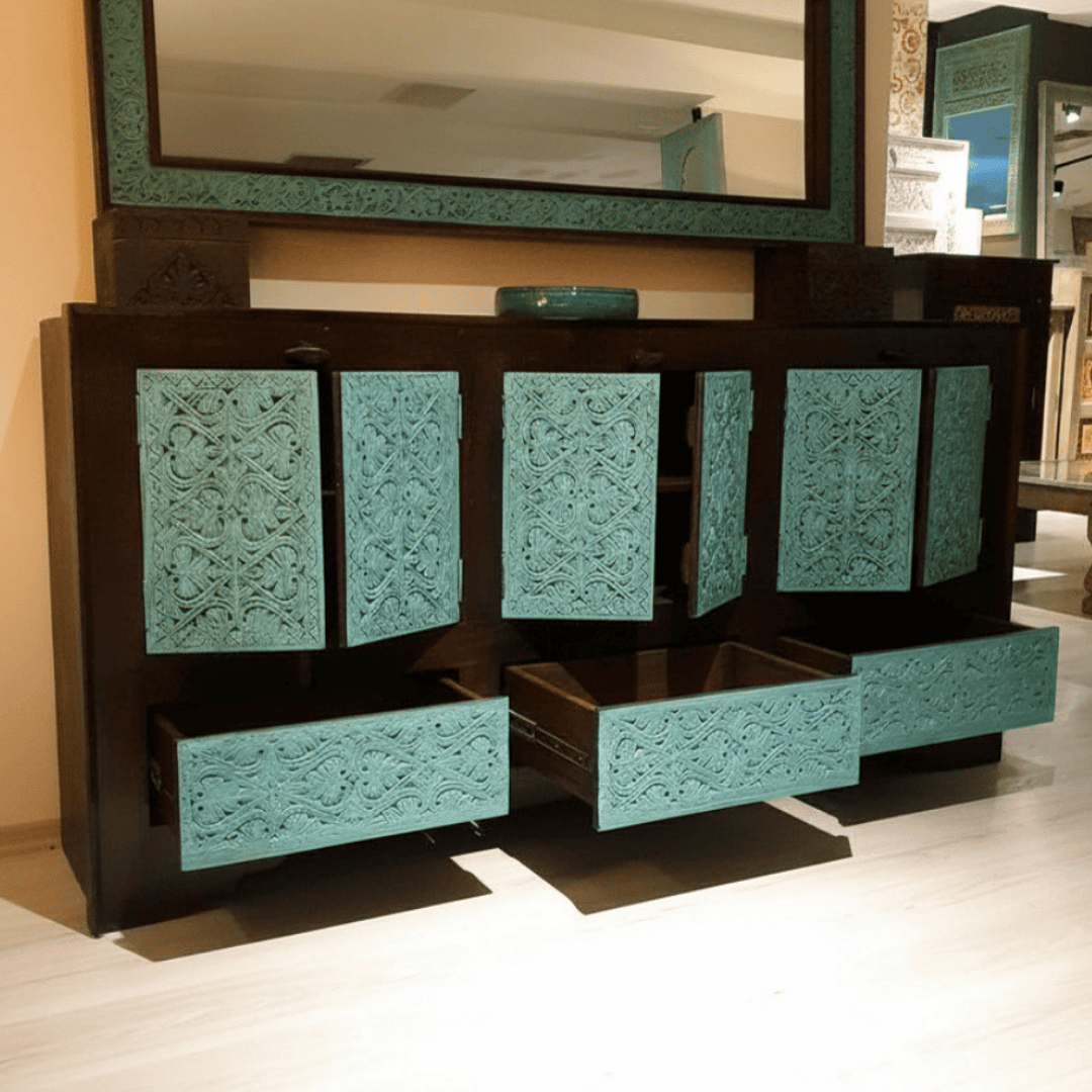 ETNİK MODEL EL OYMA ESKİTME KONSOL M1380-1 - Görsel 5