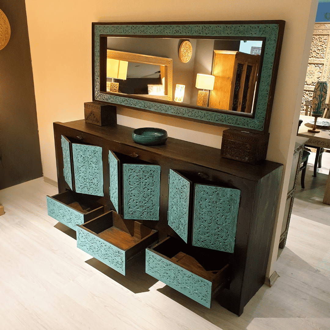 ETNİK MODEL EL OYMA ESKİTME KONSOL M1380-1 - Görsel 6