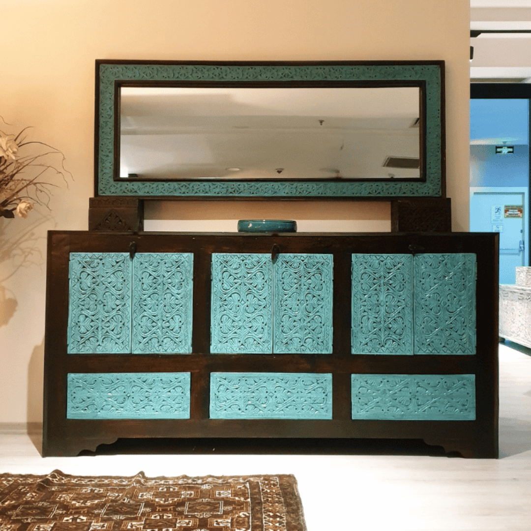 ETNİK MODEL EL OYMA ESKİTME KONSOL M1380-1 - Görsel 2