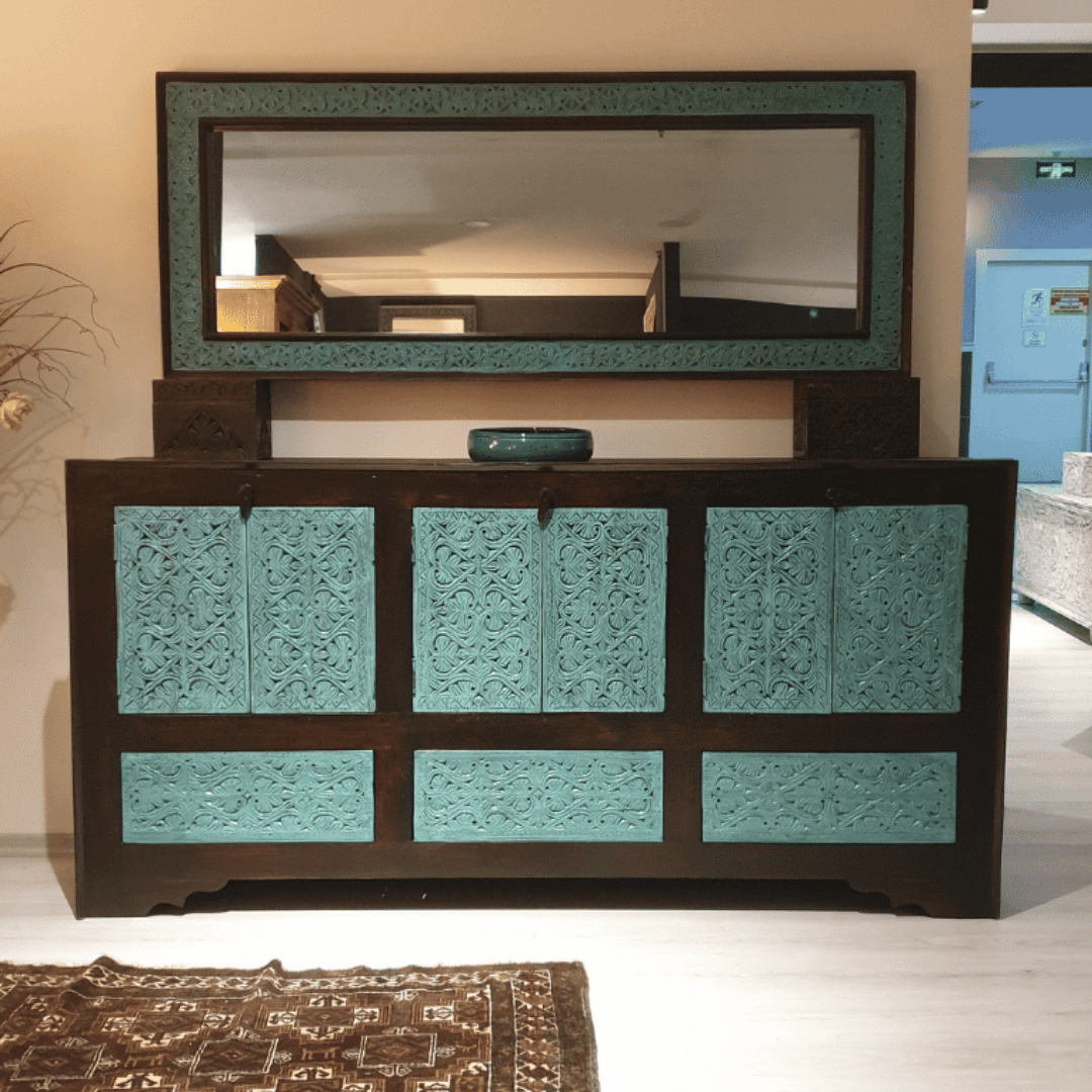 ETNİK MODEL EL OYMA ESKİTME KONSOL M1380-1