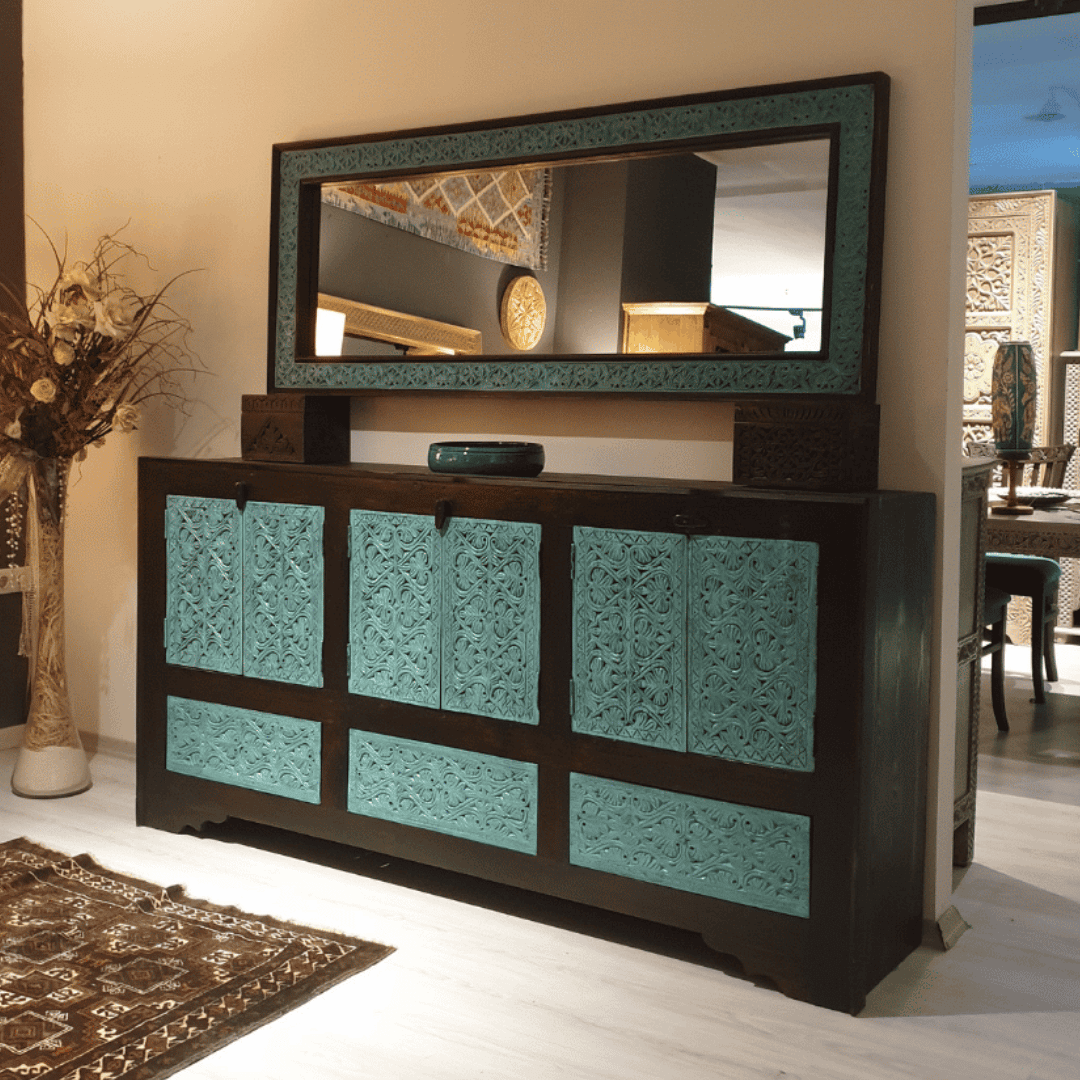 ETNİK MODEL EL OYMA ESKİTME KONSOL M1380-1 - Görsel 3
